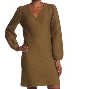 Madewell Olive Green knit Women's Dress balloon sleeves